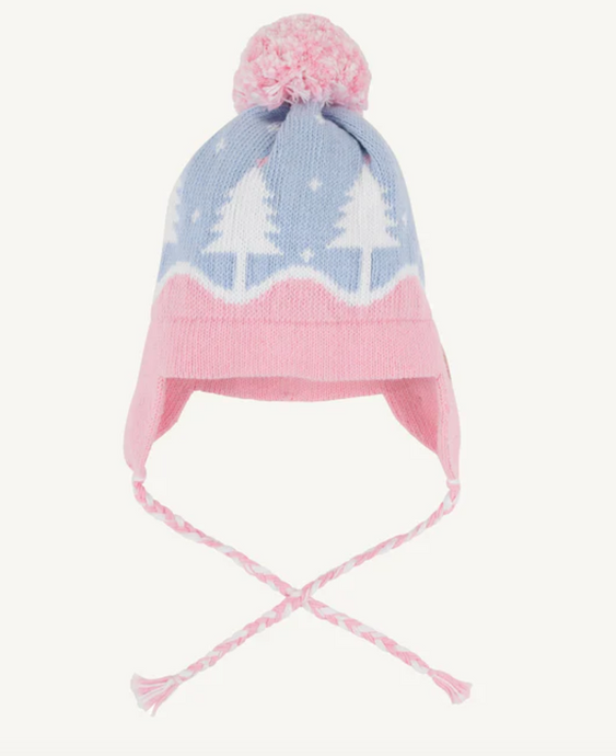 Parrish Pom Pom Hat in Beale Street Blue/Palm Beach Pink/Trees