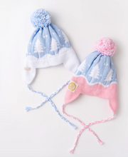 Parrish Pom Pom Hat in Beale Street Blue/Palm Beach Pink/Trees