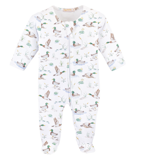 Mallard Ducks Printed Zipper Footie