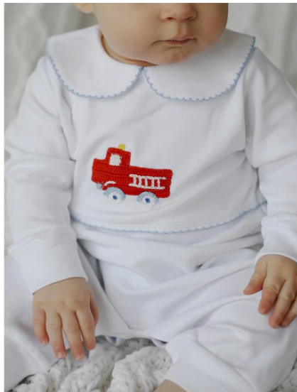 Crochet Playsuit - Fire Truck