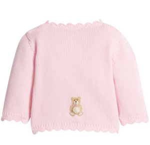 Crochet Cardigan - Pink Teddy Bear