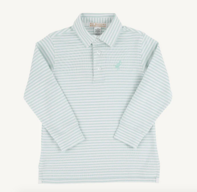 Prim And Proper Polo Long Sleeve in Greenwich