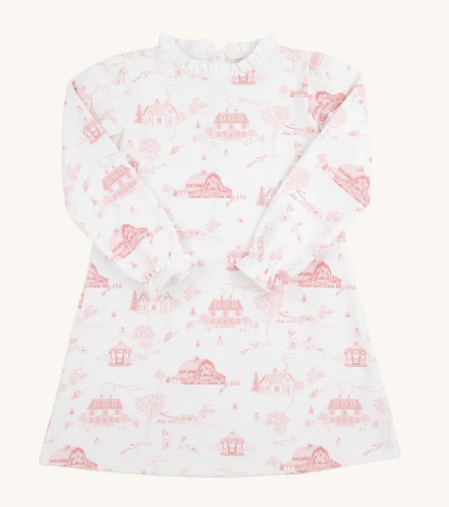 Lizzie`s Luxe Leisure Dress in York Town Toile/Worth Ave White