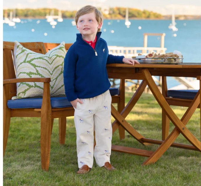 Critter Sheffield Pants - Cord in Osprey Oatmeal/Richmond Red/Santa Dog