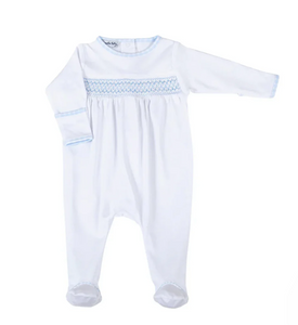 Smocked Footie - Blue
