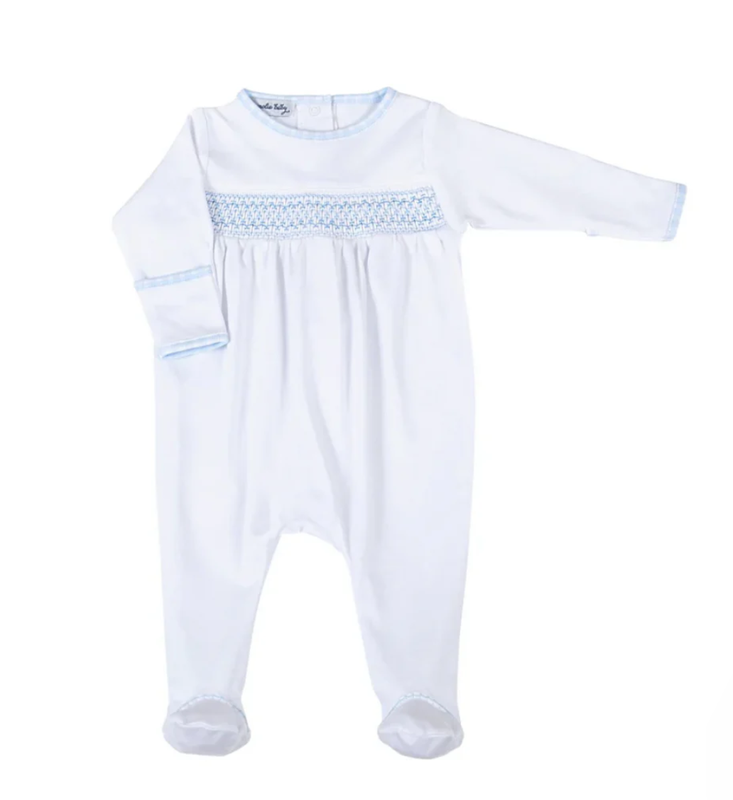 Smocked Footie - Blue