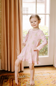 Pink Tinsel LS Girl Dress