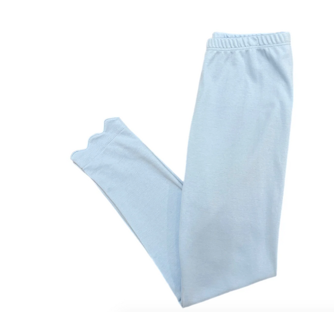 Blue Scallop Leggings