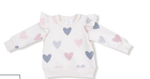 Hearts -French Terry - Ruffle Sweatshirt