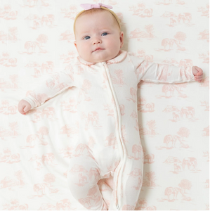 Farm Toile in Pink- Peter Pan 2 Way Ziper
