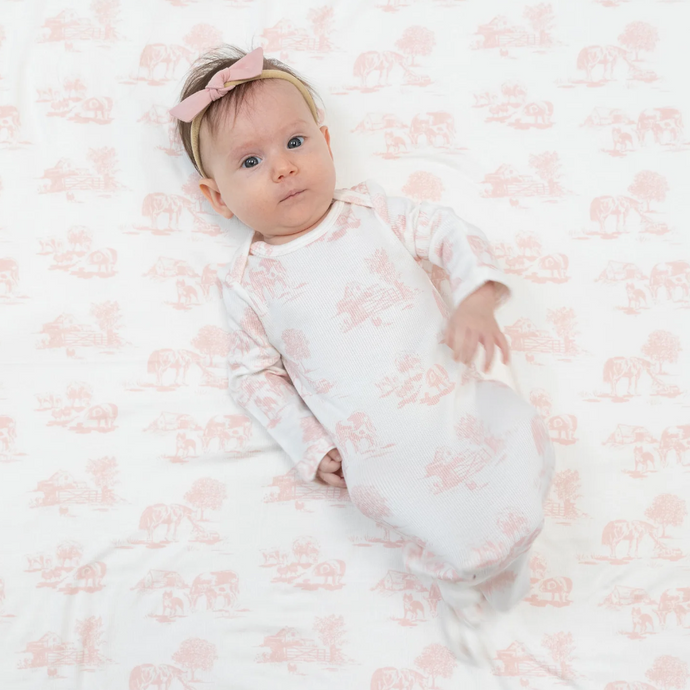 Farm Toile - Pink - Knotted Gown