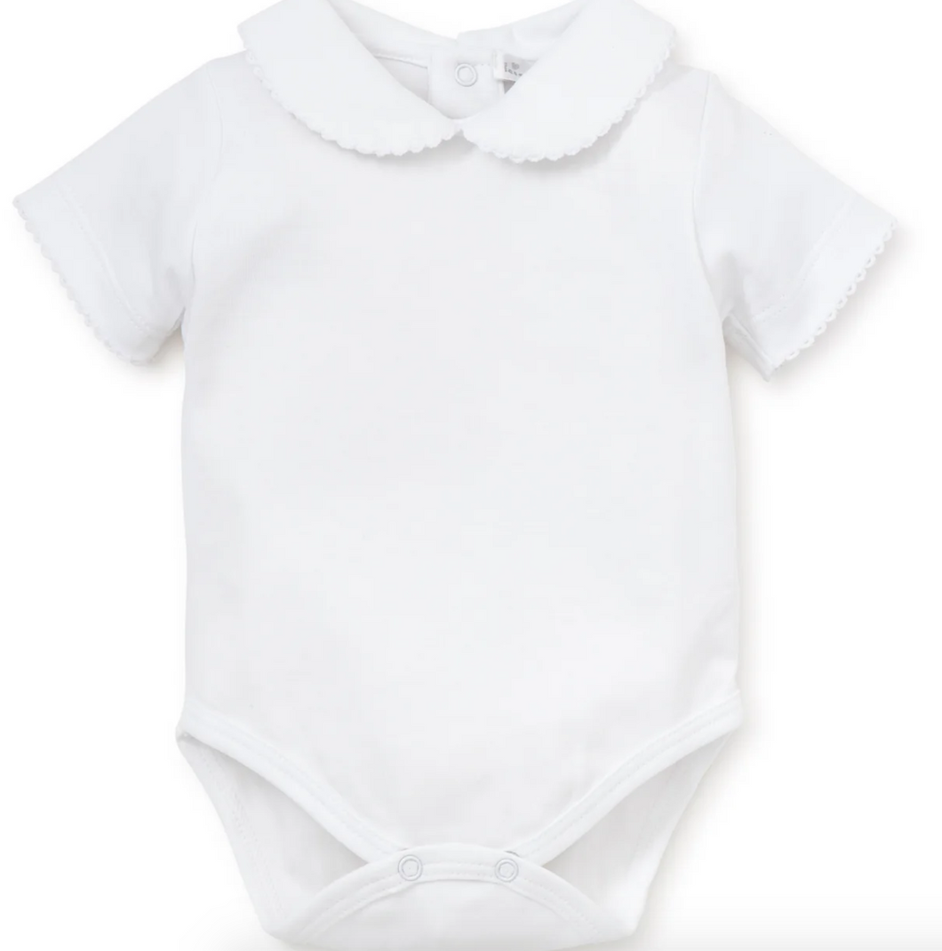Short Sleeve Bodysuit with Soft Collar