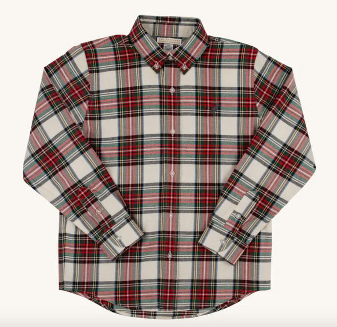 Dean`s List Dress Shirt in Charlie Place Plaid with Grandison Rd Gray Stork