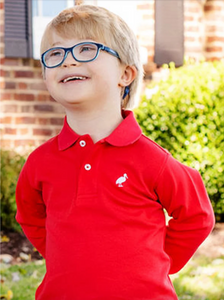 Prim And Proper Polo in Richmond Red with Worth Avenue White Stork
