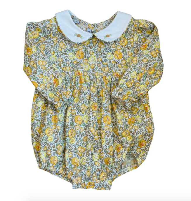 Yellow Floral Long Sleeve Bubble