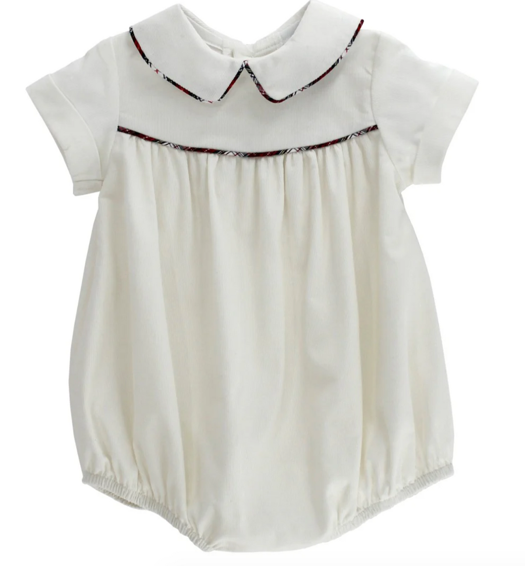 White Cord w/Yuletide Plaid-Dressy Bubble