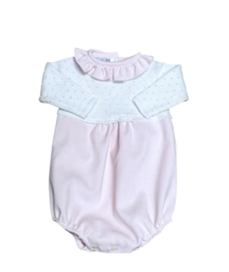 Pink Corduroy Bubble W/ Bitty Dot