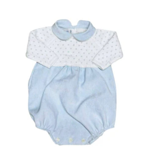 Blue Corduroy Bubble W/ Bitty Dot