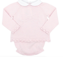 Knitted Diaper Set with Bow