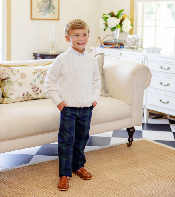 Sheffield Pants - Twill in Berwick Black Watch/Nantucket Navy
