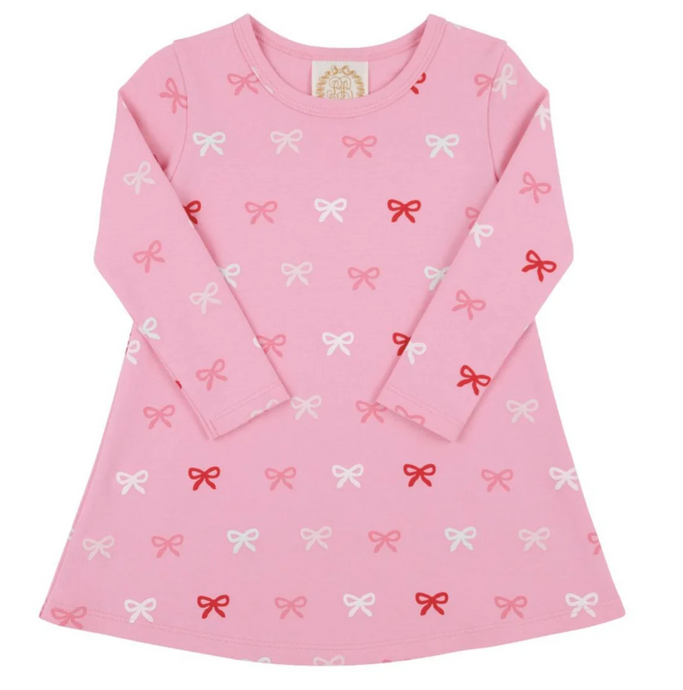 Long Sleeve Polly Play Dress in Bitty Bows