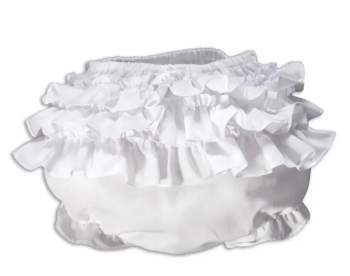 White Cotton Ruffle Bloomers
