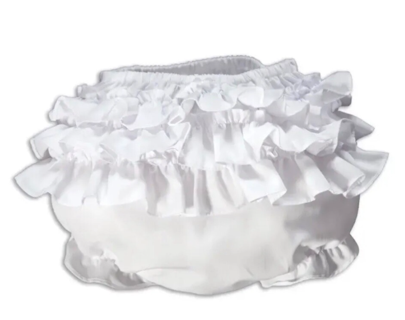 White Cotton Ruffle Bloomers