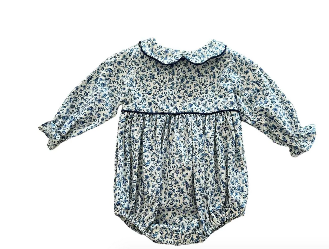 Navy Blue Floral Bubble