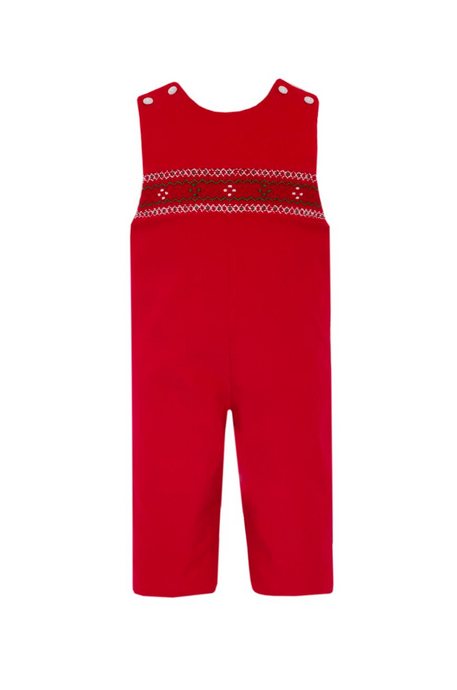 Red Corduroy Smocked Jon Jon