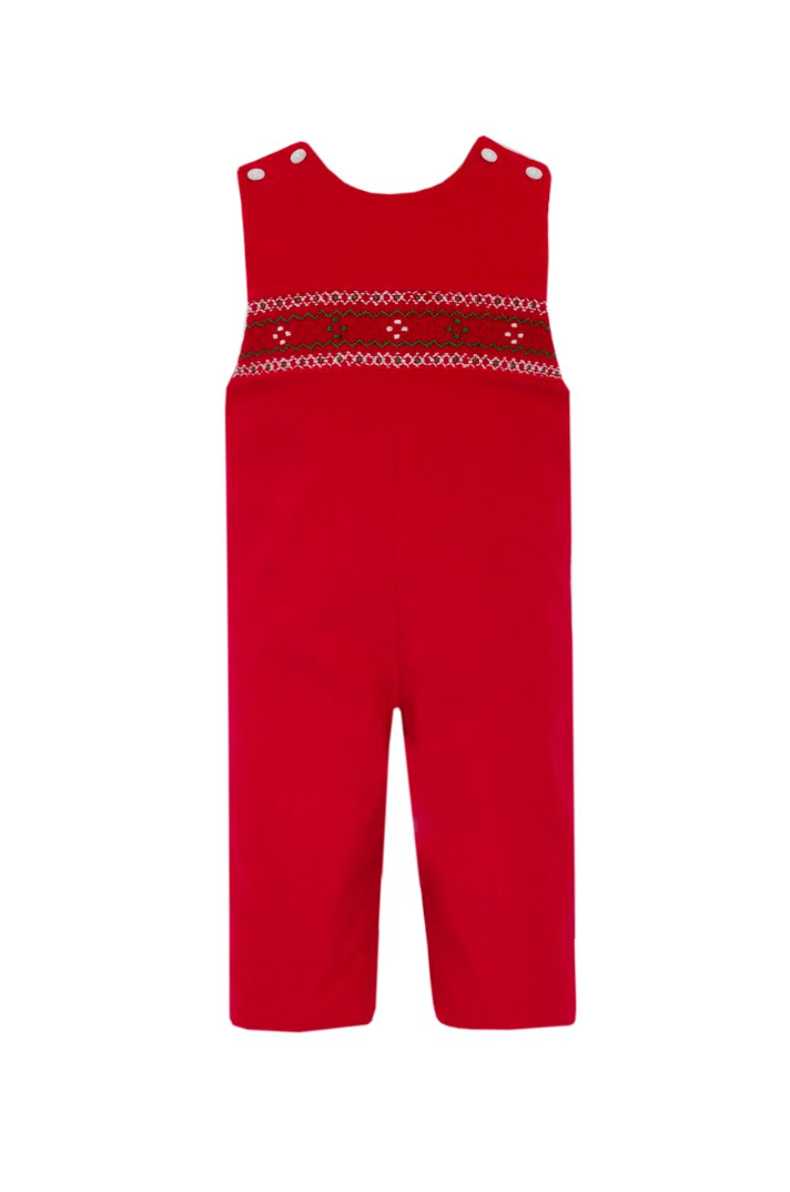 Red Corduroy Smocked Jon Jon