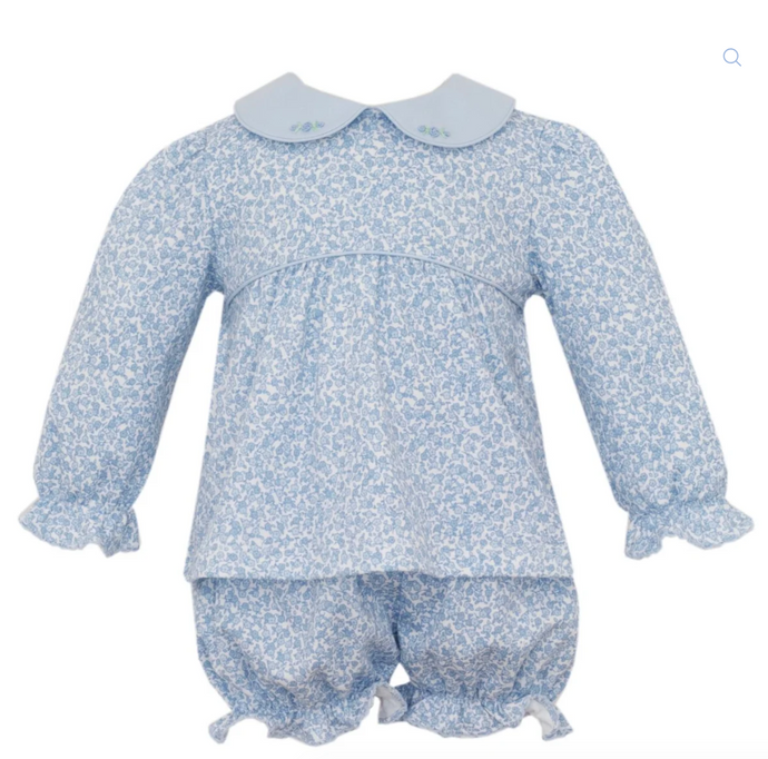 Blue Floral Bloomer Set