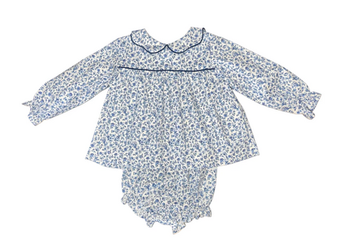 Navy Blue Floral Bloomer Set