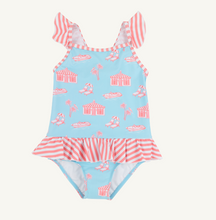 St. Lucia Swimsuit-Parrot Cay Canopy/Parrot Cay Coral Stripe