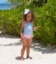 St. Lucia Swimsuit-Parrot Cay Canopy/Parrot Cay Coral Stripe