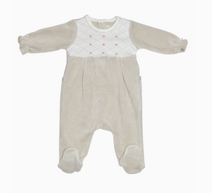 Hearts  2 Way Ruffle Zipper Footie