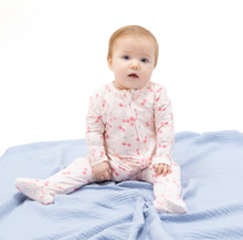 Sweet Bow Cherries Ruffle Back Footie with 2 Way Zipper