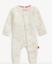 Airplane Pointelle Magnetic Footie