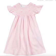 Amelia's Classics Pink Smocked Bishop Dress with Flutter Sleeves