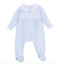Lillian and Landry's Classic Blue Smocked Footie