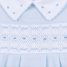 Lillian and Landry's Classic Blue Smocked Footie