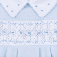Lillian and Landry's Classic Blue Smocked Bubble