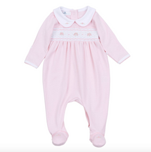 Lillian Smocked Footie - Pink