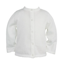 White Scalloped Classic Cardigan