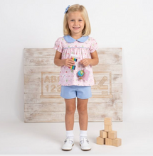 School Time Scalloped Collar Short Set