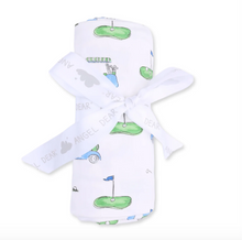 Golf Carts Blue Swaddle Blanket