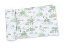 Golf Toile Green Swaddle Blanket