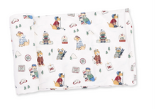 Winter Sports Dogs Green Swaddle Blanket