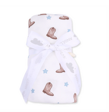 Mini Cowboy Boots Swaddle Blanket