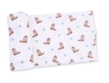 Mini Cowboy Boots Swaddle Blanket