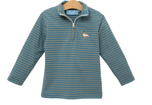 1/4 Zip Pullover with Appliqued Mallard